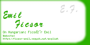 emil ficsor business card